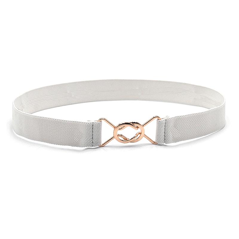 Mode Frauen Gürtel Taille Band Dünne Elastische Taille Gürtel Kleid Bekleidung Zubehör weiß