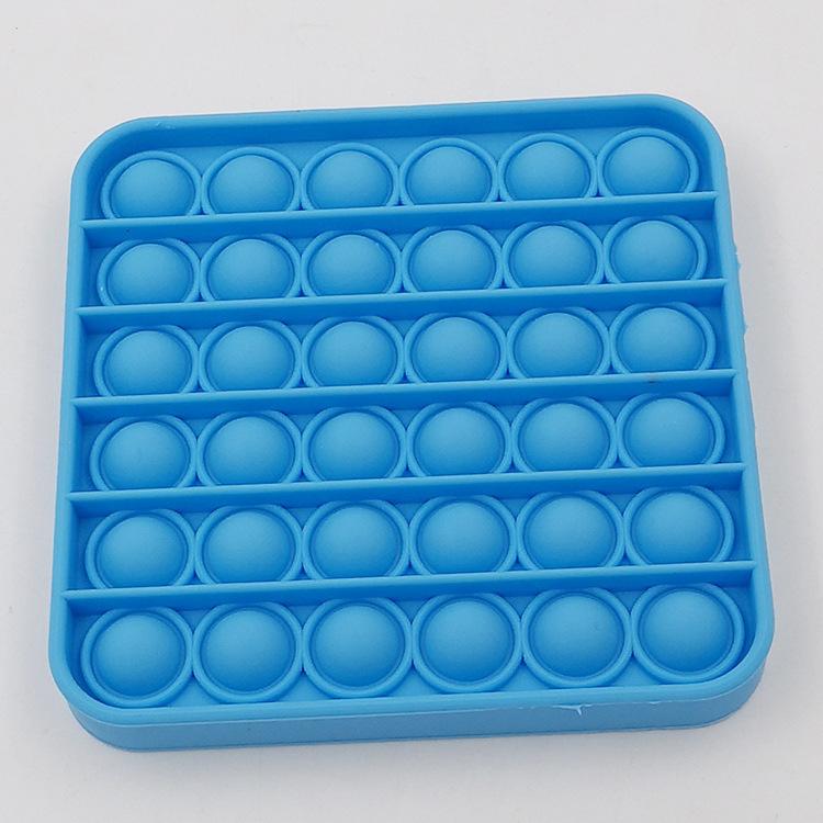 Modisch für Kinderspielzeug, Angstlinderung, Stressabbau für Erwachsene, sensorisches Spielzeug, seine Fidget-Extrusionsblase Square blau