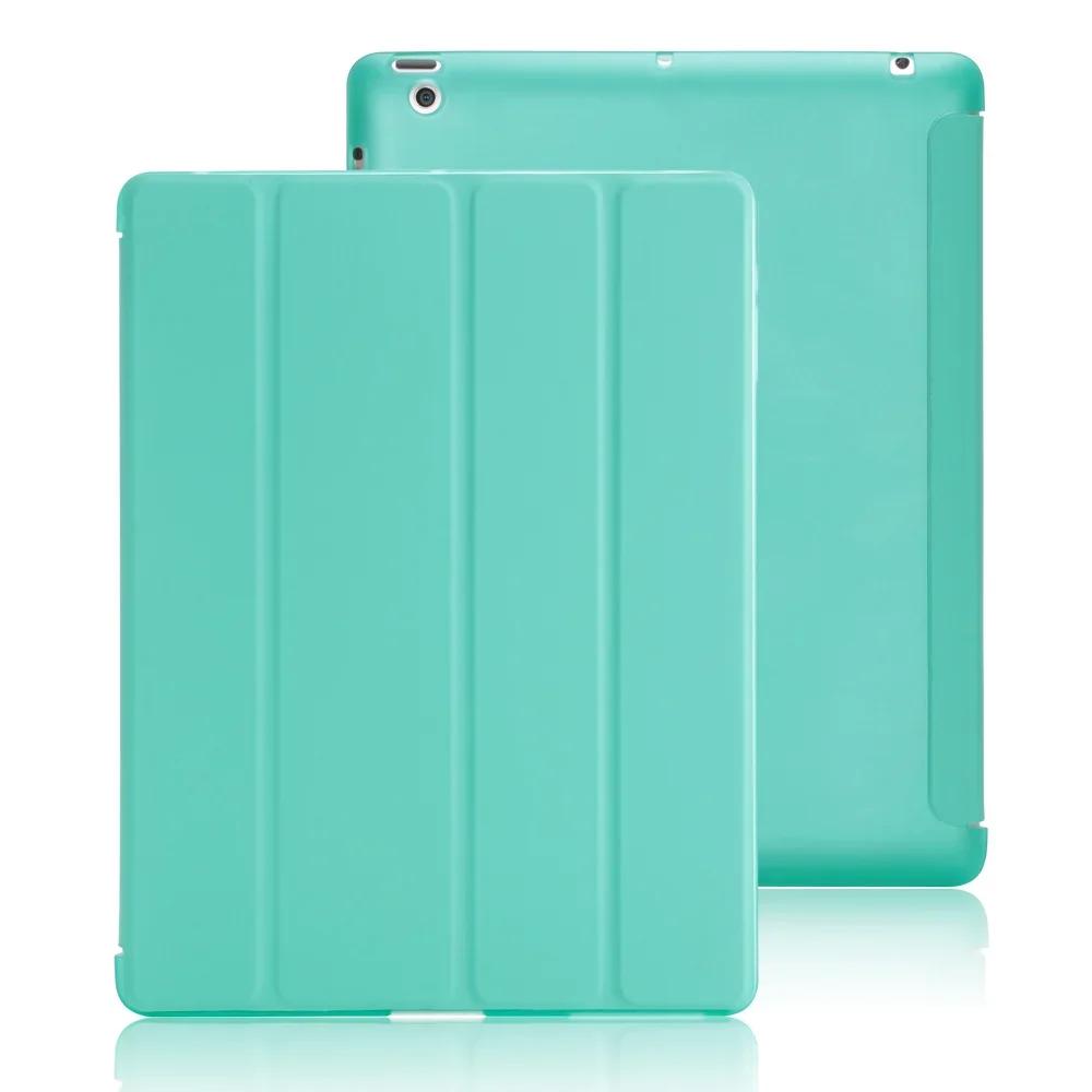 Für iPad 2 3 4 Hülle Leder Flip Cover für iPad 2 Hülle A1396 Smart Stand Halter Funda für iPad 4 Hülle A1458 A1460 minze, grüne