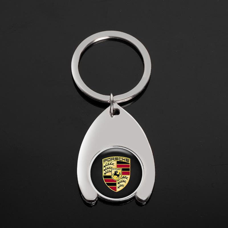 Metall Auto Schlüsselanhänger Schlüsselanhänger Schlüssel Zubehör Für Porsche Panamera Cayenne Taycan 911 718 Macan Carrera-GT 928 944 Auto Zubehör