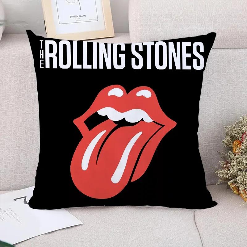 Dekorative Kissen für Sofa Rolling Stones Kissenbezug x Paar Kissen Kissenbezüge x x Kissenbezüge Bett 66x66cm elfenbein