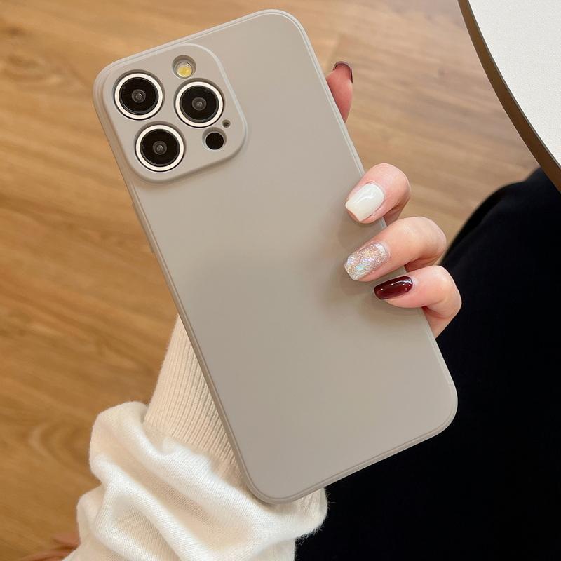 Neue Weiche Flüssigsilikon Handyhülle mit Kameraschutz Stoßfest Für iPhone 16 14 Pro 15 12 Pro MAX 11 Pro SE 2 2020 XR XS 7 8 Plus 16E Air 17 iPhone 12 Pro cool grau