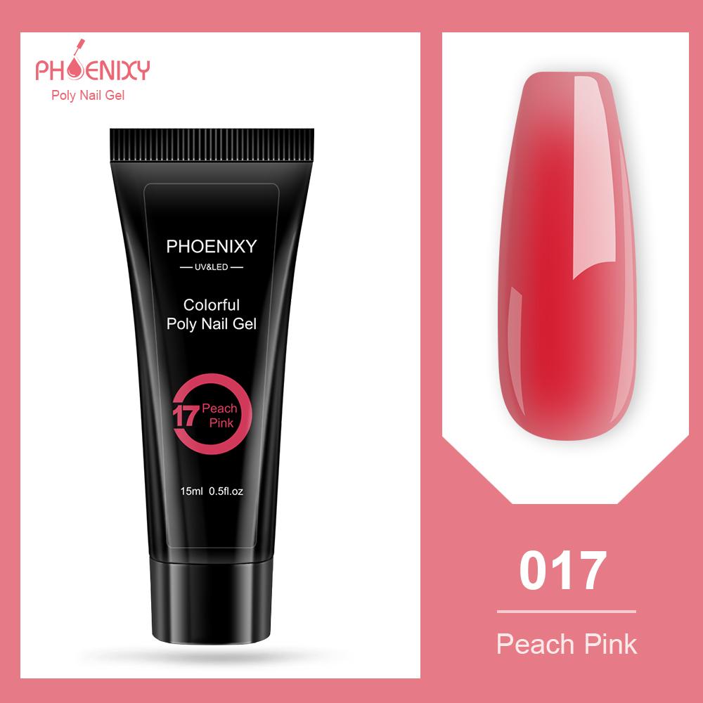 PHOENIXY Poly Gel UV LED Builder Gel Lack 15 ml Nagellack Set für Nail Art Schnellaufbau UV Gel Nagelverlängerung Design Maniküre color 26