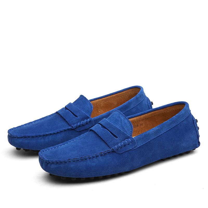 Herren Loafer aus hochwertigem Leder, Freizeitschuhe, Mokassins, Slipper, Herrenschuhe, modische Herrenschuhe, Herrenschuhe, Autofahrerschuhe, Größe 38–49 47 königsblau