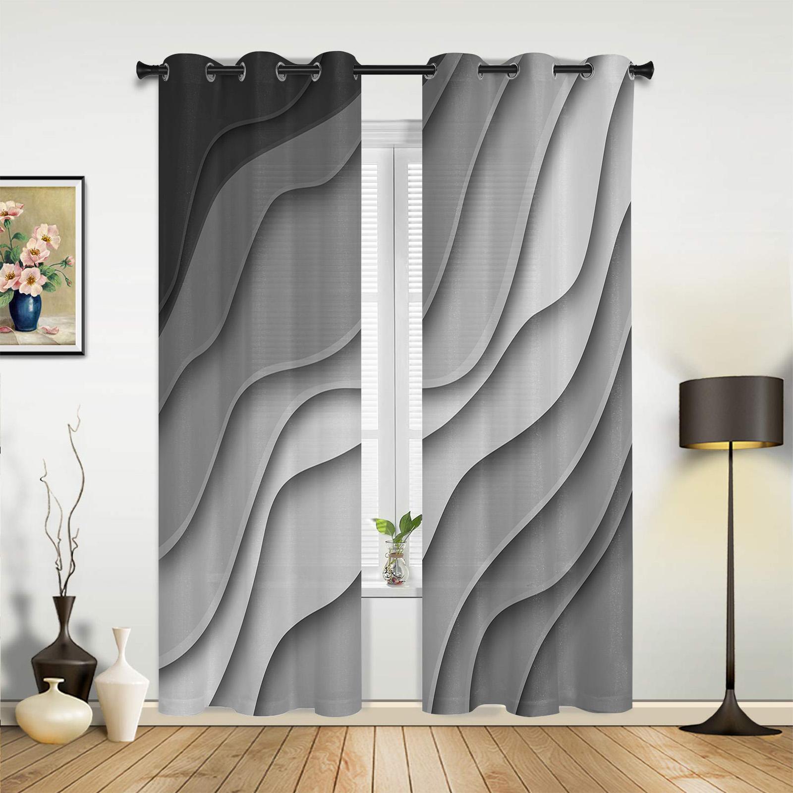 Salbeigrün Grauer Farbverlauf Fenster Vorhänge für Schlafzimmer Wohnzimmer Gardinen Küchenbereich Kinderzimmer Fenstervorhang Aktuelle Wohnkultur 135W x 60H(cm) x1