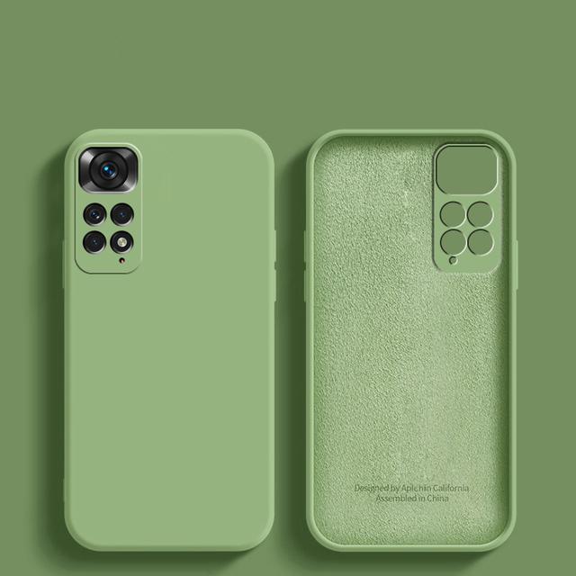 Luxus Original Flüssigsilikon Soft Cover für XiaoMi RedMi Note 11 Pro 5G 11s 10 Note 13 Pro 5G Redmi Note 12 Globale Telefonhülle RedMi Note 11 4G grün