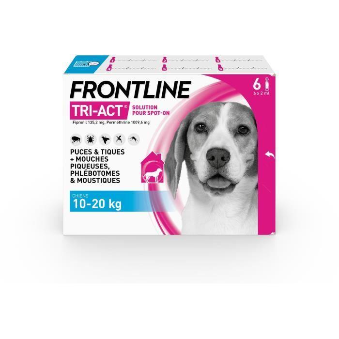 Frontline Tri-Act Hund - Floh-Zeckenmittel für Hund M - 10-20kg - 6 Pipetten