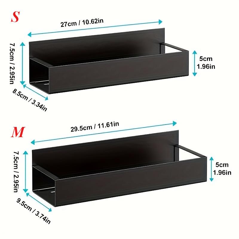 Magnetisches Seiten-Aufbewahrungsregal-Set für Kühlschränke & Waschmaschinen - Einfache Montage ohne Bohren, Elegante Schwarze Metalloberfläche, Wandmontierter Gewürzorganizer S schwarz