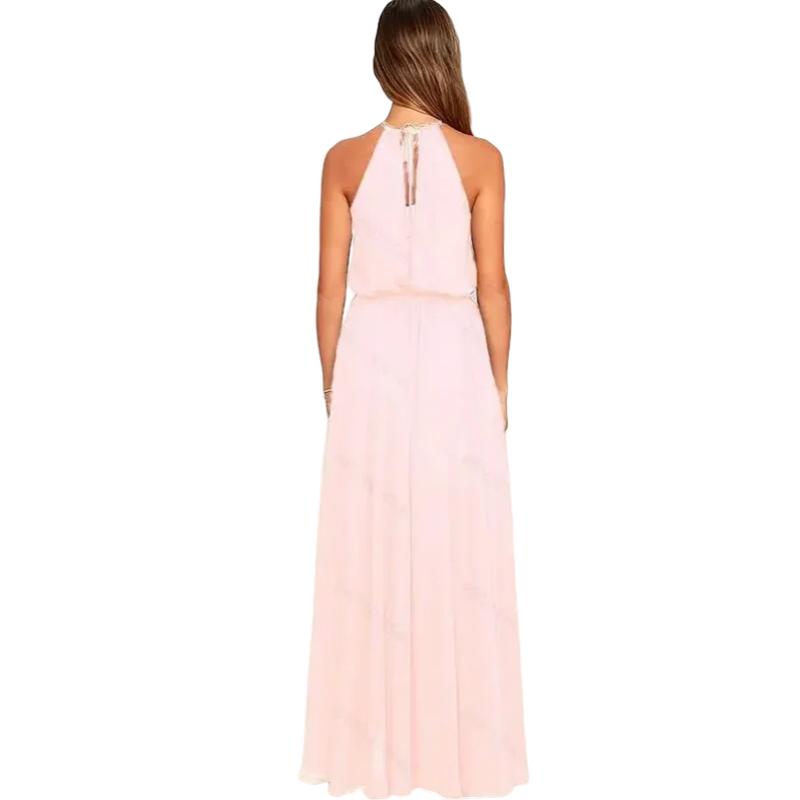 2024 sommer Langes Kleid Hohe Split Boho Strand Kleid Tunika Maxi Kleid Frauen Abend Party Kleid Sommerkleid Vestidos de festa XXL S rosa
