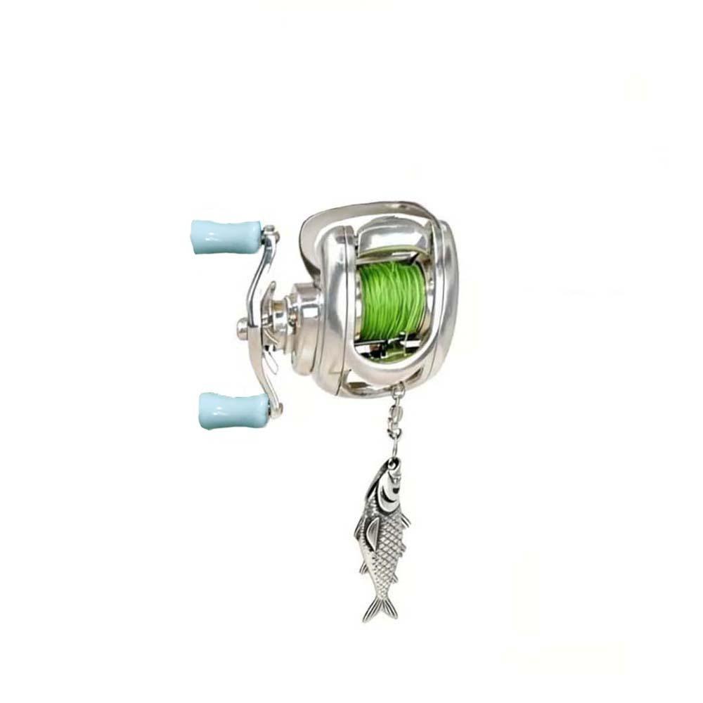 Luxus Angelrollenring Abnehmbar Herren Halsanhänger Angelrolle Halskette Angler Ring