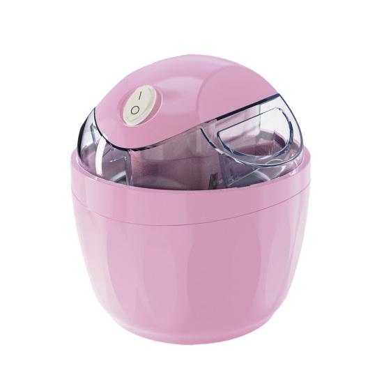 Mini-Eismaschine 1,5 Quart Elektrische Eismaschine für hausgemachtes Gelato Sorbet Joghurt Schnelle Kühlung Kompakt Platzsparend Küchenwerkzeuge US Plug rosa