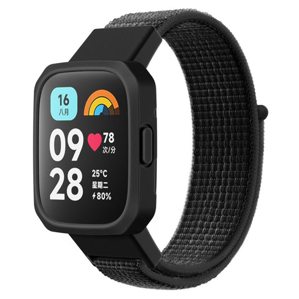 Nylon Loop-Armband + Hülle für Redmi Watch 3/2/1 Lite Smart Watch Band, Ersatzarmband für Redmi Watch 1/2/Lite Watch Lite Armbandabdeckung Redmi watch lite 1 / 2 schwarz