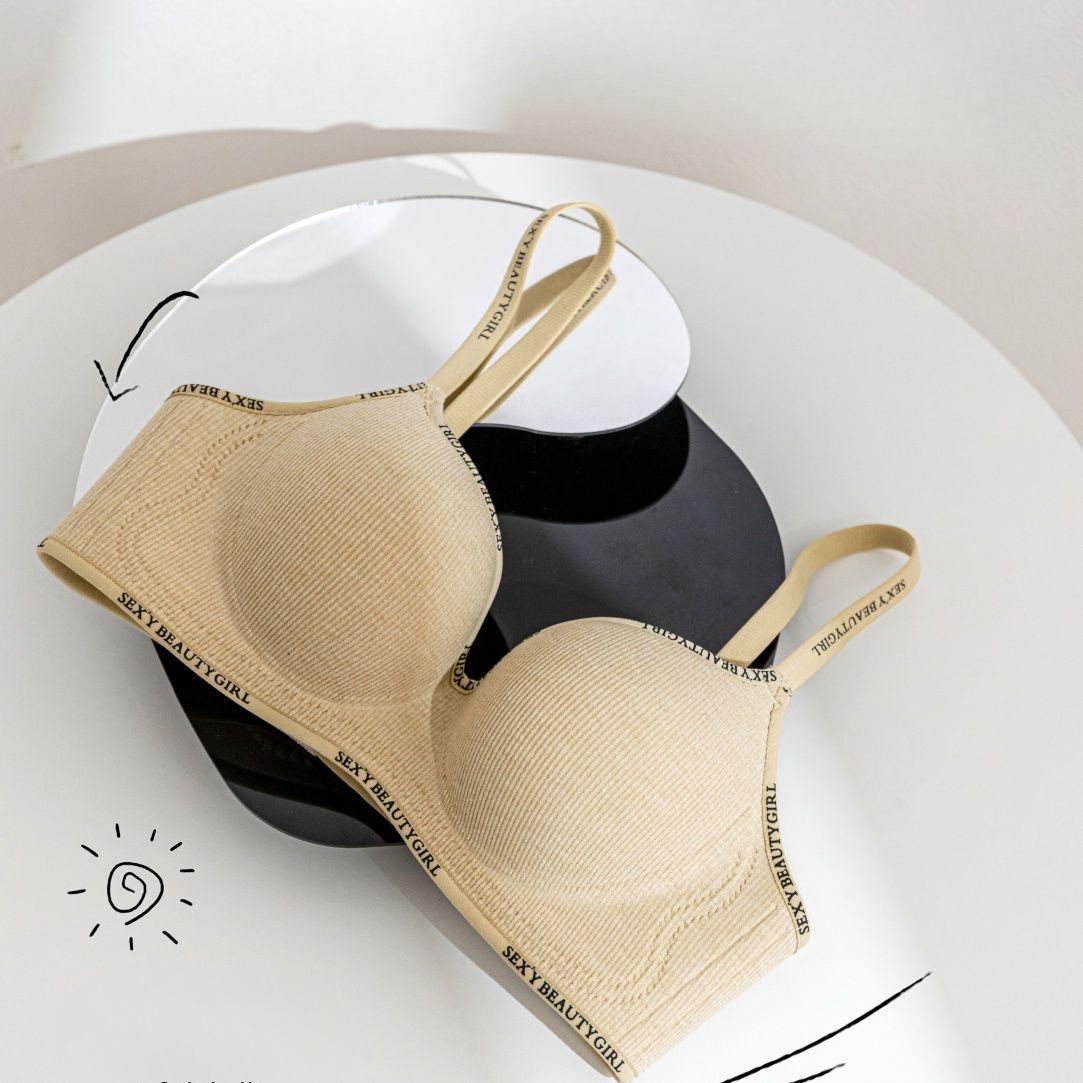 Frauen Push-Up-BHs Sexy Backless Unterwäsche Weibliche Mode Sling BHs Verstellbarer Riemen Dessous Mädchen Büste BHs 34/75AB creme
