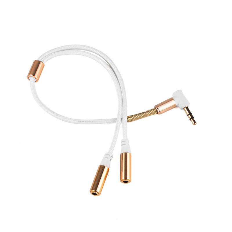 3,5 MM Klinkenstecker Y Splitter Audio Stereo Verlängerung Kopfhörer Kopfhörer Verlängerungskabel weiß