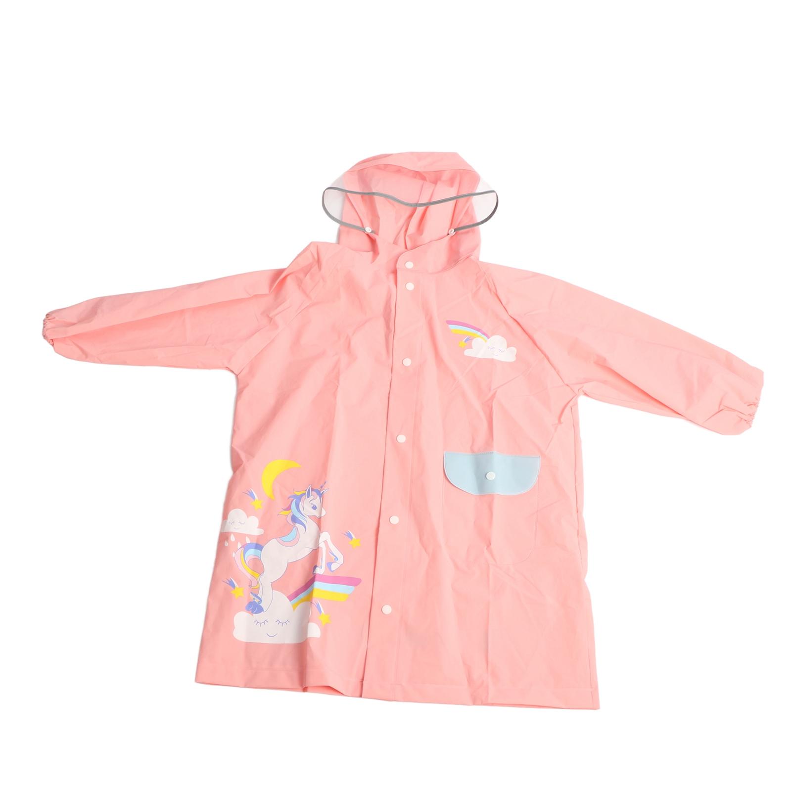 Kinder Regenponchos mit Schultaschenabdeckung Wiederverwendbare Druckknöpfe Kinder Regenjacke Regenmantel für Outdoor S(for 2-4kg)