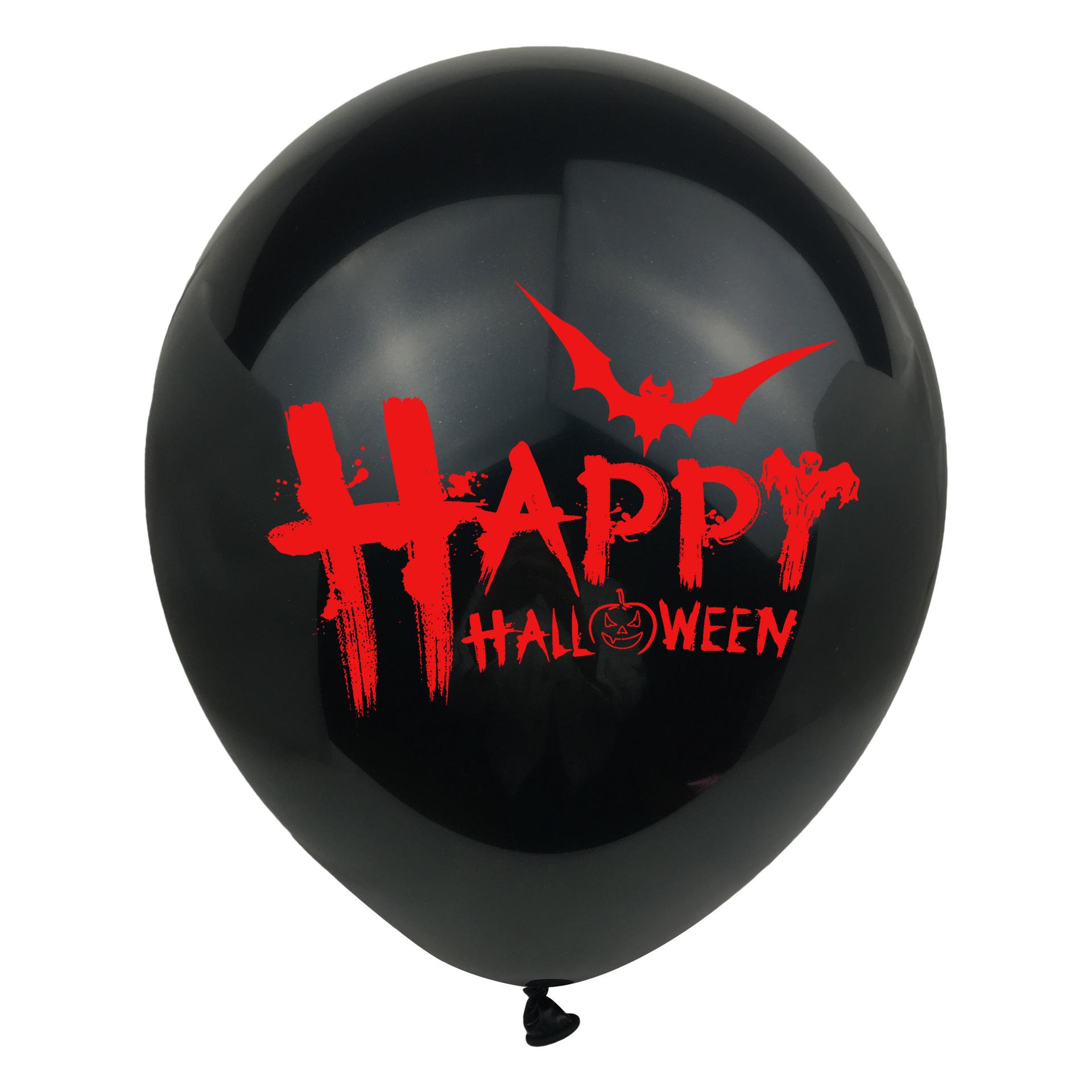 10 Stück Happy Halloween Party Dekorationen Lustige Schwarze Halloween Luftballons Partyzubehör Heimdeko Halloween Geschenk MIT 3