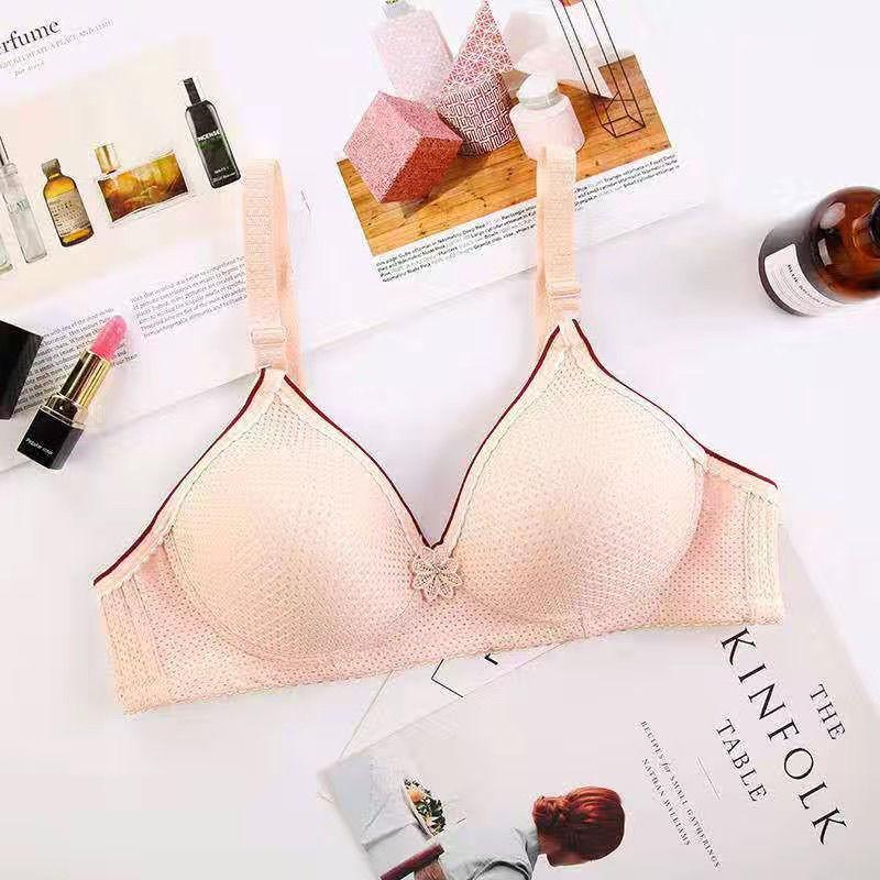 Dünne Damenunterwäsche Ohne Stahlring Geraffter BH Anti-Hängebrust Stillen Gerafft Schöner Rücken Atmungsaktiv Sexy BH 36/80BC