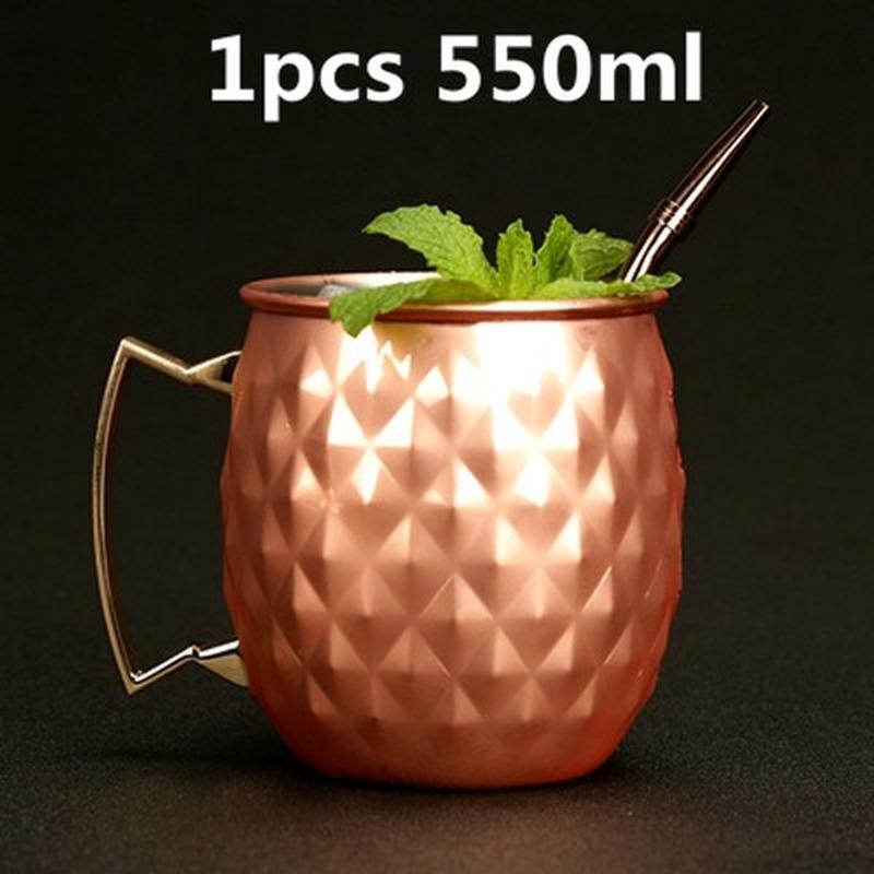 550 ml Moscow Mule Kupfer Metall Becher Tasse Edelstahl Bier Wein Tasse rot