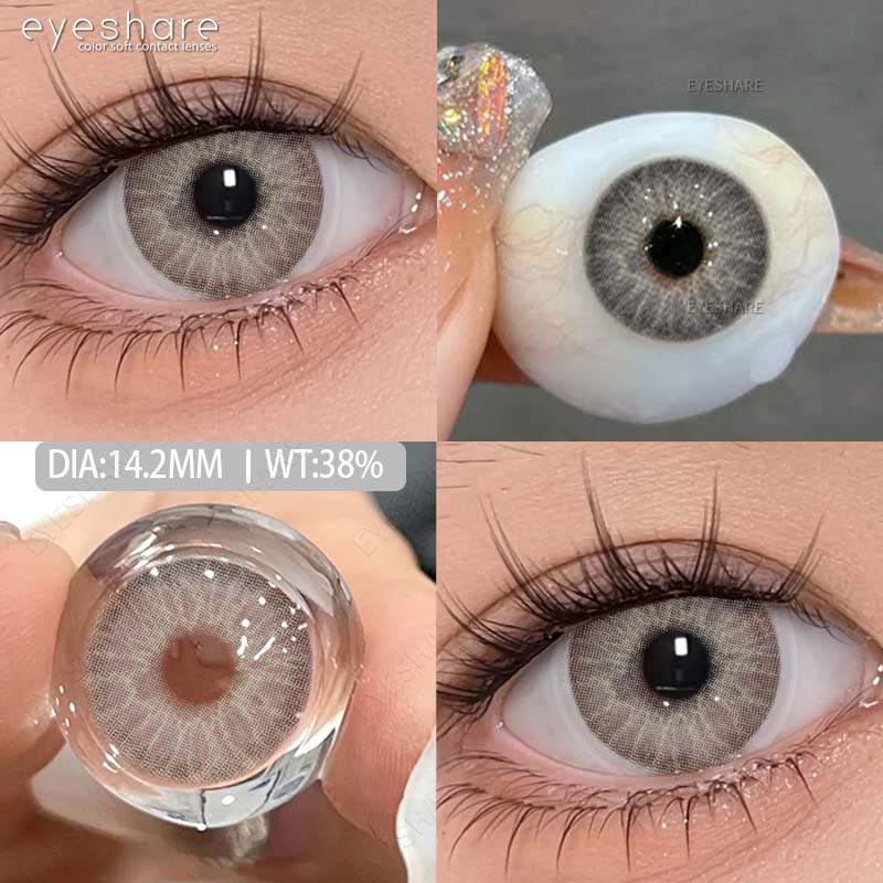 EYESHARE Farbige Kontaktlinsen Natürliche Blaue Kontaktlinsen Grüne Modische Exquisite Linsen Braune Kontaktlinsen Graue Linsen 1 Paar gray