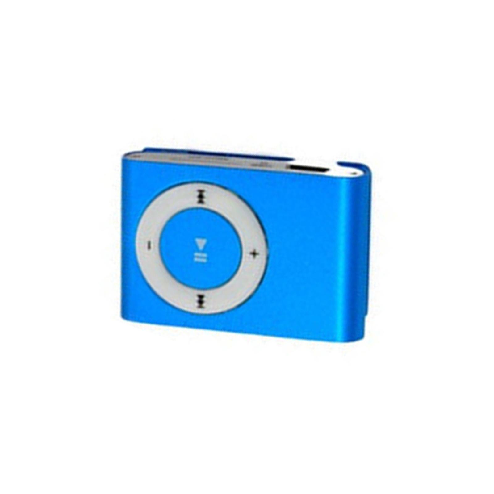 Tragbarer Mini-USB-MP3-Player, Mini-Clip-MP3, wasserdicht, Sport, kompakt, Metall, MP3-Musik-Player mit TF blau