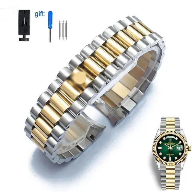Armbänder für Rolex DATEJUST DAY-DATE OYSTERPERTUAL DATE Edelstahl-Uhrenzubehör Armband 17mm 20mm 21mm Uhrarmband 20mm gray