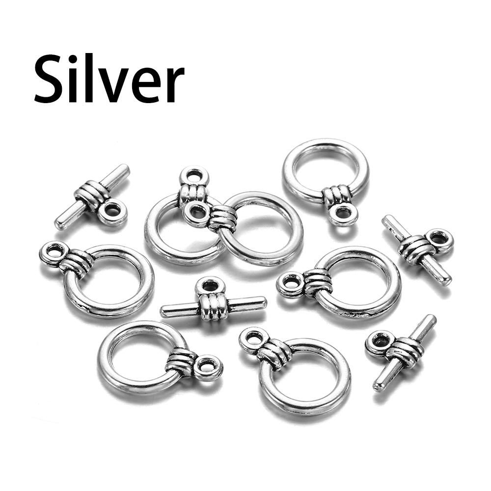 20 Sätze/los KC Glatte Runde OT Verschluss Antike Silber Schmuck Handgemachte Herstellung Armband Halskette DIY Schmuck Finden Liefert