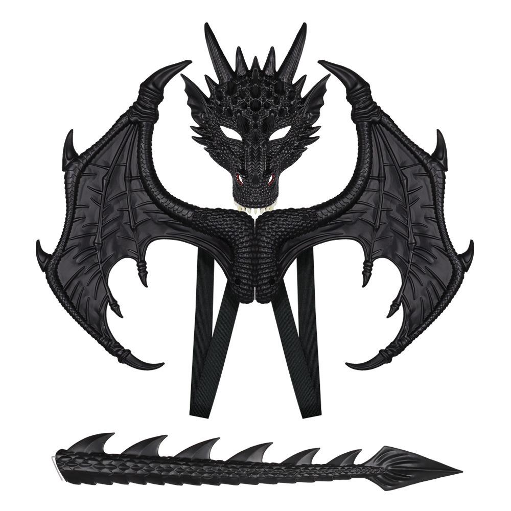 Verkleidung Halloween Ultraleicht Drachen Set Cosplay Halloween Kostüme Abschlussball Aufführung schwarz