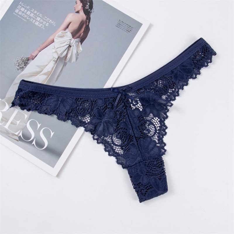 Blumenhöschen G-String Kurze Damen Unterhose mit niedriger Taille Tanga Dessous Nachtwäsche Dessous Unterwäsche Tangas Calcinhas Bragas L blau