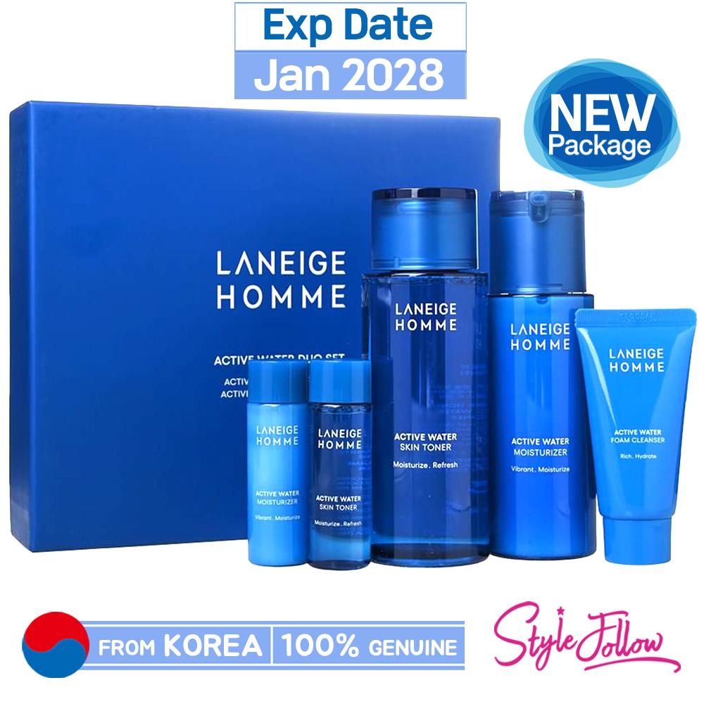 [LANEIGE] Homme Active Water Duo Set (5 Artikel einschließen) 1pc + Sample Gifts