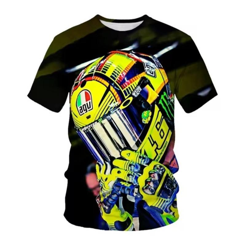 Sommer und Sommer heißer Verkauf Rundhals Motorrad Jugend 3D gedruckt Herren T-Shirt täglich lässig personalisierte trendige Top 6XL yellow