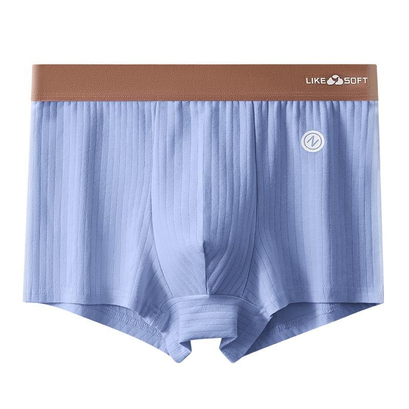 Baumwolle Herrenunterwäsche Bequeme Boxershorts Teenager Herrenunterwäsche Atmungsaktive antibakterielle Boxershorts 3XL blau