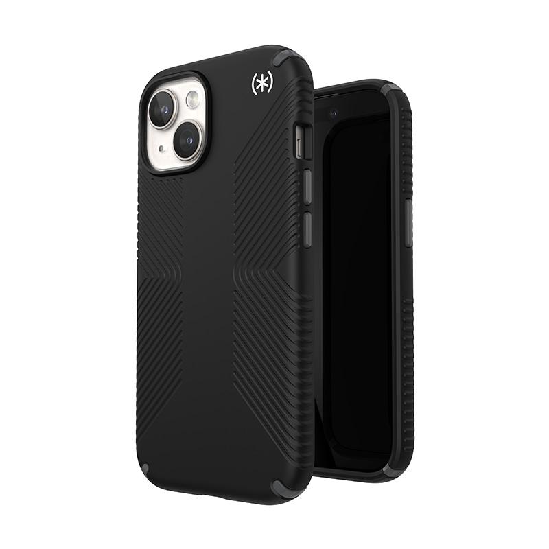 Speck Presidio2 Grip - Hülle für iPhone 15 / iPhone 14 / iPhone 13 (Schwarz / Schiefergrau / Weiß)