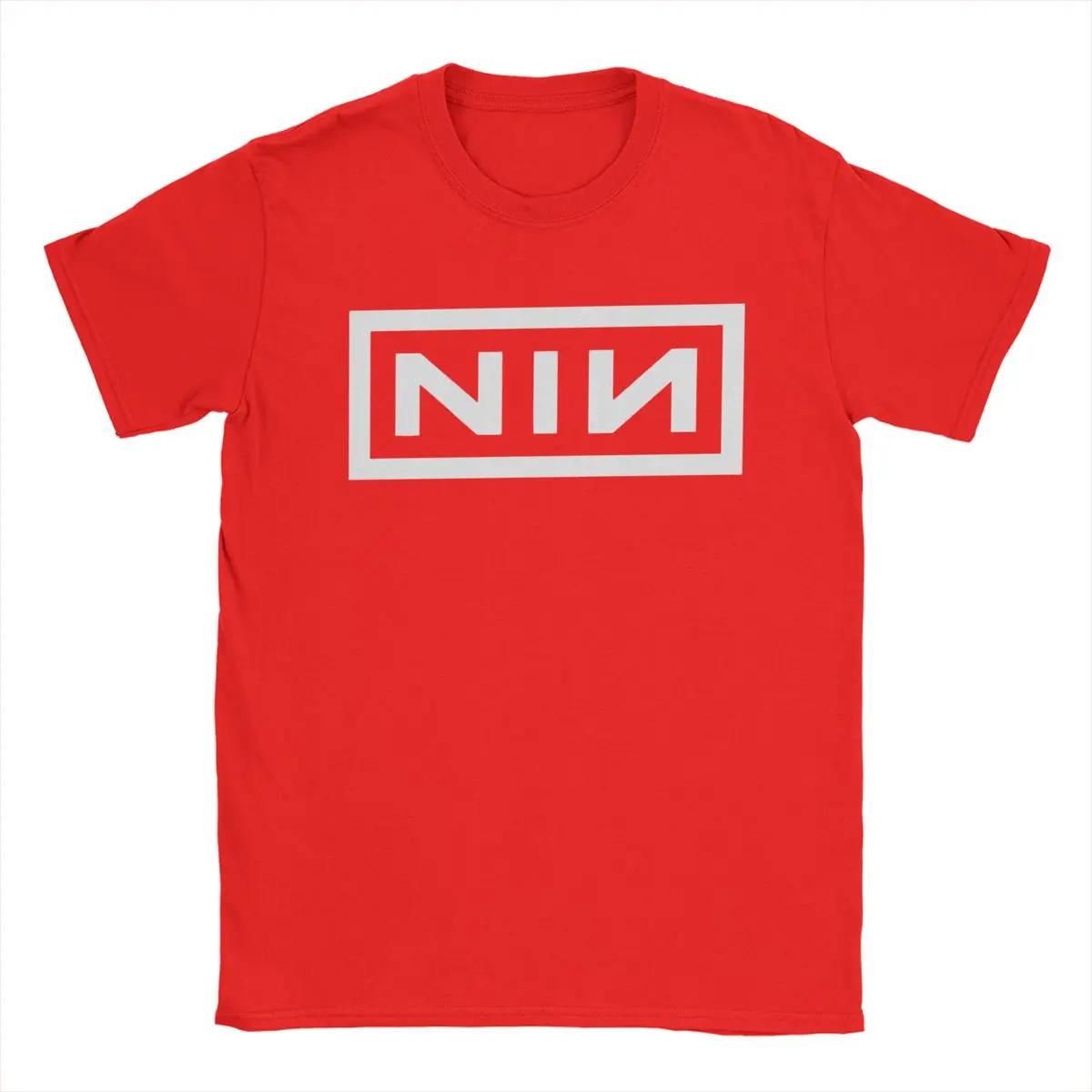 Neuartige Nine Inch Nails NIN T-Shirts für Herren, Rundhalsausschnitt, 100 % Baumwolle, kurzärmeliges T-Shirt, Sommerkleidung XXXL rot