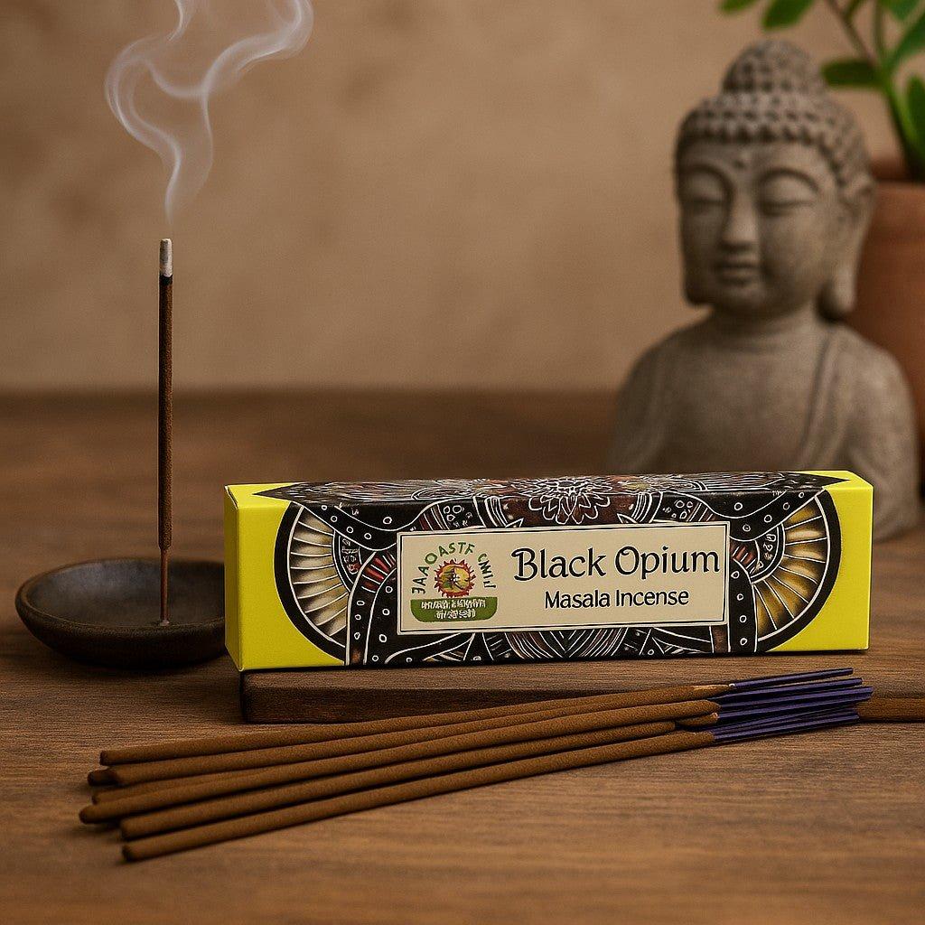 7x Black Opium Räucherstäbchen Masala Namaste