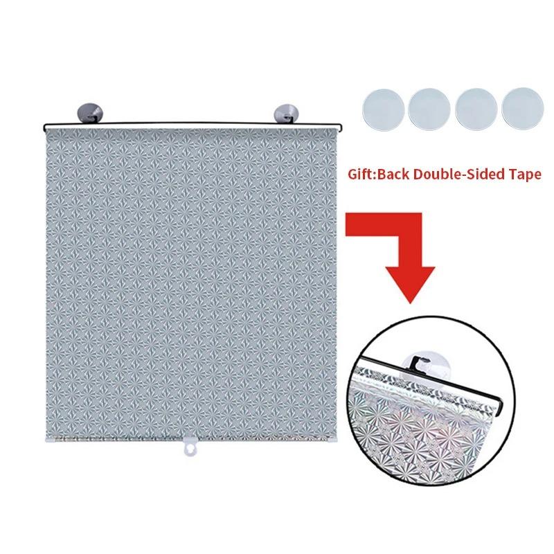 Einziehbarer Sonnenschutzvorhang für Auto, Seitenfenster, Rollvorhang, Haushalt, Wohnzimmer, Sonnenschutz, Rollos, Windschutzscheibenabdeckung, Schlafzimmer, Küchennetz 40x125cm weiß