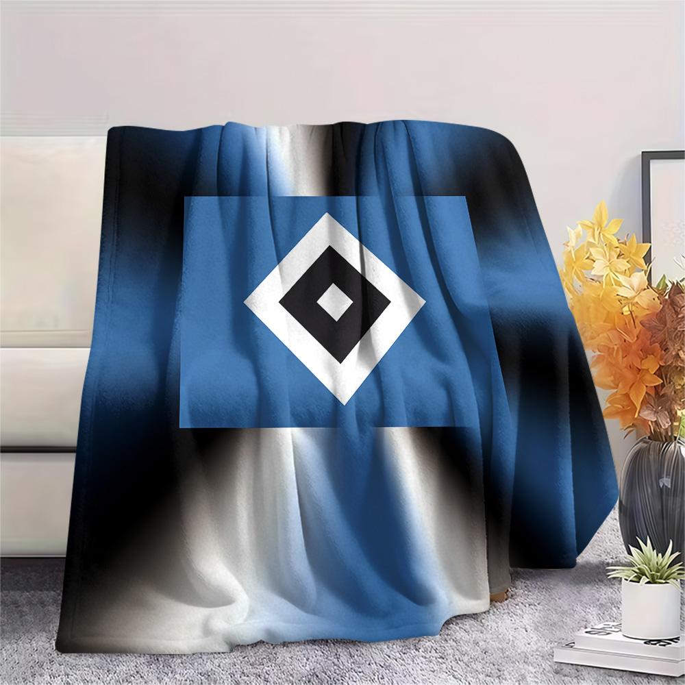 Hamburger SV Print Flanelldecke, Hohe Qualität, Bequem für alle Jahreszeiten, Heimdekoration, Wärme und Komfort, Perfekt für Weihnachtsgeschenke 80cm x 120cm gray