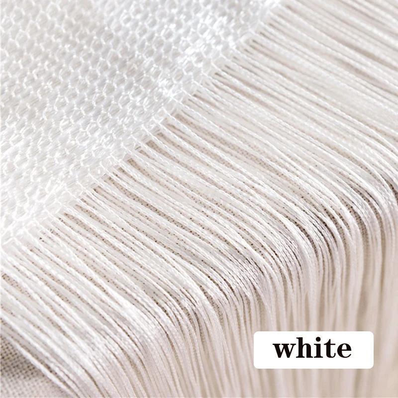 300 cm x 300 cm Fadenvorhänge Bildschirm Band String Trennwand Rollo für Wohnzimmer Tür Wand Fenster Panel Quaste Vorhang W100CM X H200CM weiß