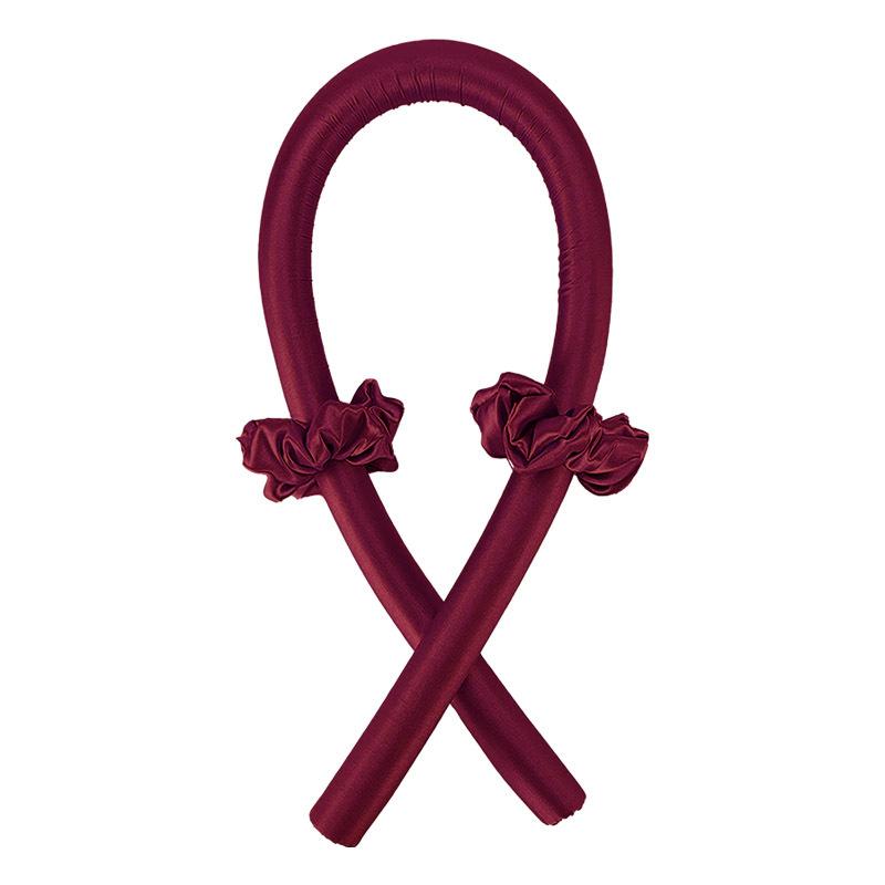Lockenwickler Heatless Stirnband Curling Rod Schaum Curler Seide Curling Band Haar Ring DIY Haar Styling Werkzeuge Machen Haar Locken wein rot