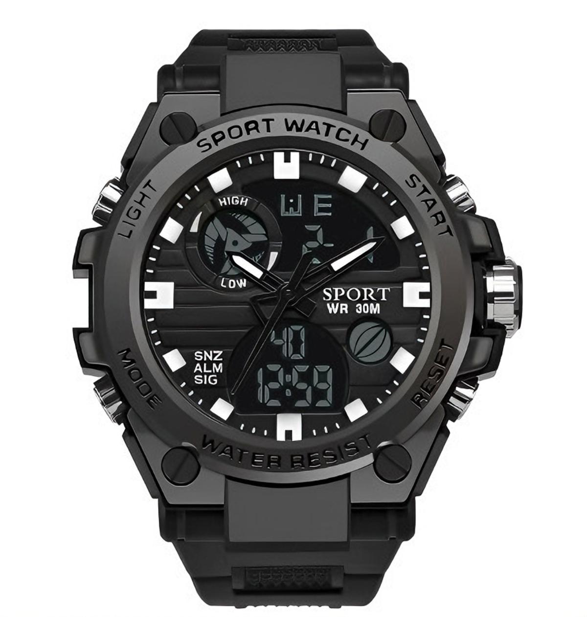 Neue Sport Relogio herren Uhr Wasserdicht Military herren Uhren Multifunktionale Mit Dual Display Leucht schwarz grau
