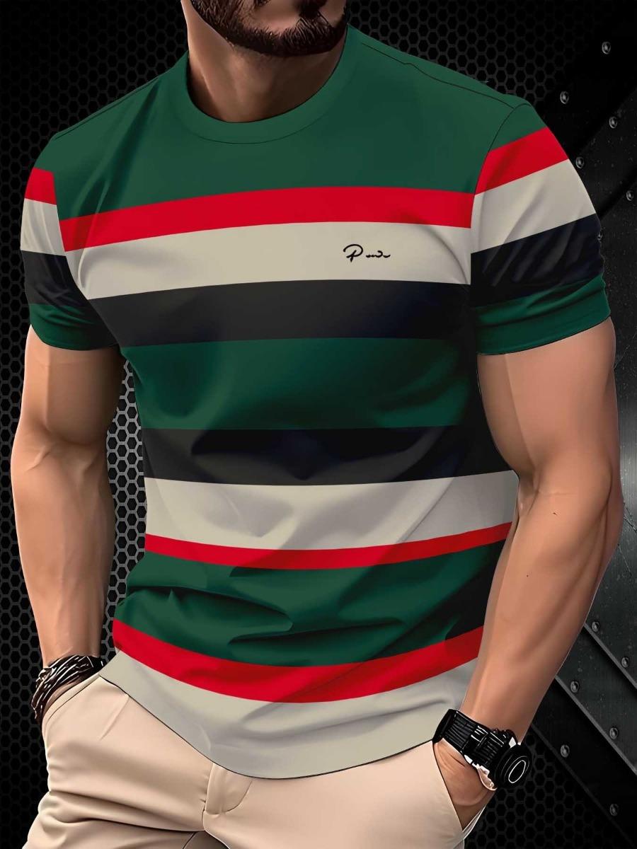 Sommerliches Herrenmode-Trend-Logo-3D-Print-Kurzarmshirt in Übergröße, lässiges T-Shirt 6XL