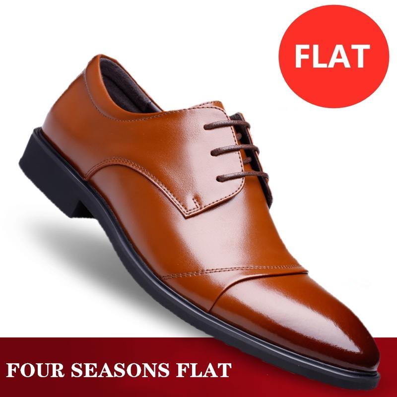 Mode Flach / 6CM Echtleder Herren Formelle Aufzugsschuhe Hochzeit Business Höhenzunahme Lift Schuhe Unsichtbar Sommer Hohl Hochzeit 40