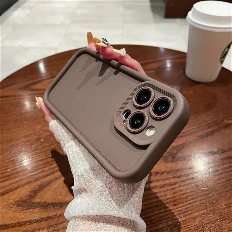 Süße Handyhülle für iPhone 15 14 13 12 11 Pro Max weiche Silikonhülle für iPhone x 14 15 Plus Hülle Kameraschutz iPhone 13 Pro braun