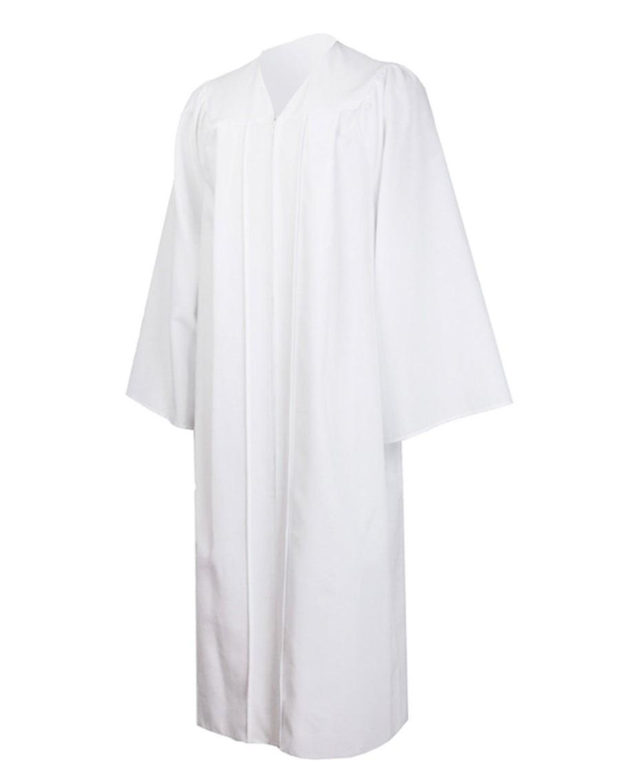 Unisex-Chorroben für die Kirche, Taufe, Konfirmation, Abschlussrobe, Pfarrer- und Richterrobe 39 weiß