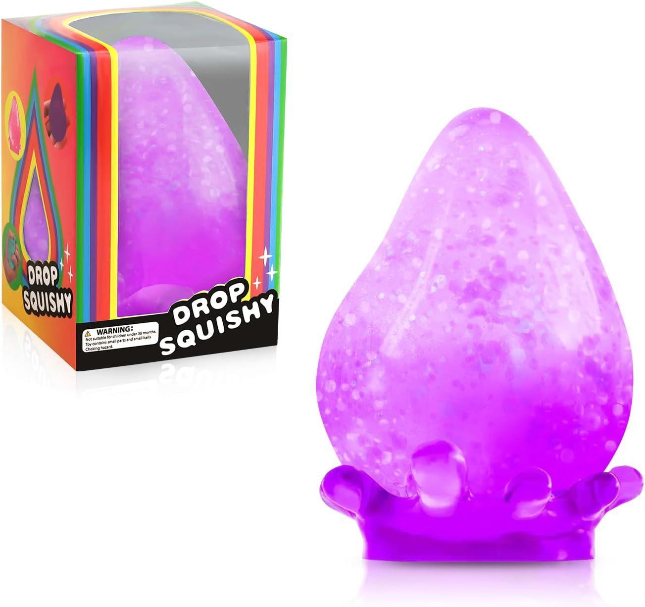 Dream Drop Sensorikspielzeug Langsam zurückfedernde Malzzucker-Stressbälle Fidget-Spielzeug Stressabbau Dekompressionsspielzeug für Kinder Erwachsene Geschenke violett