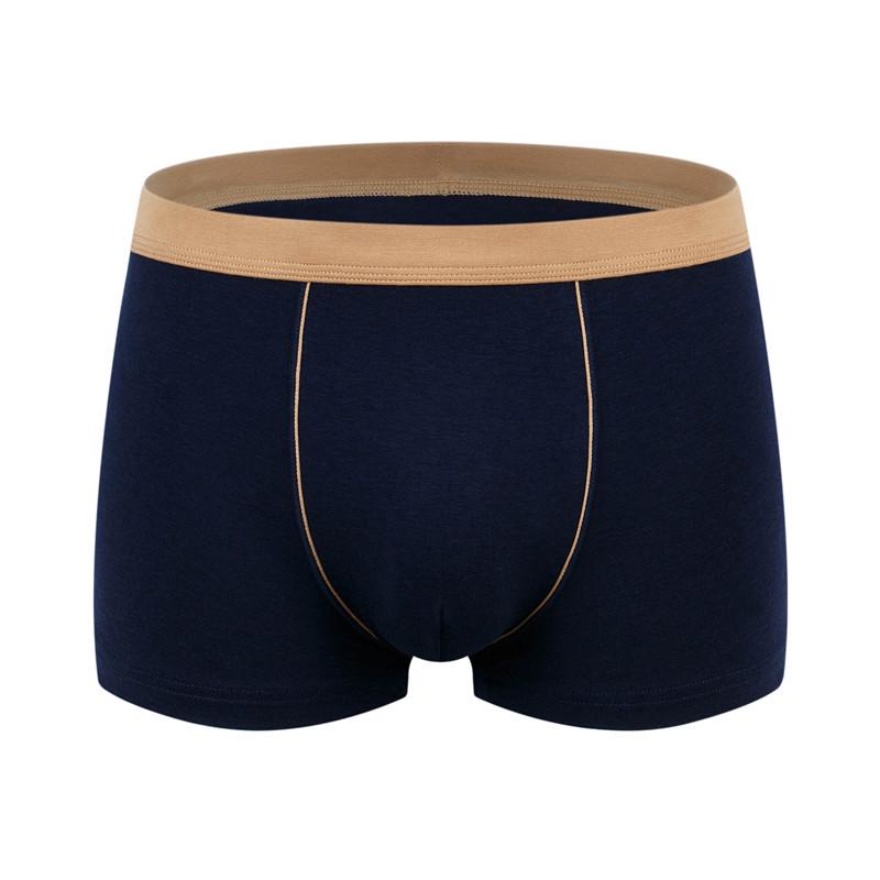 Baumwoll-Herren-Boxershorts, belüftet, große Boxershorts, solide, weiche Unterwäsche 9XL navy blau
