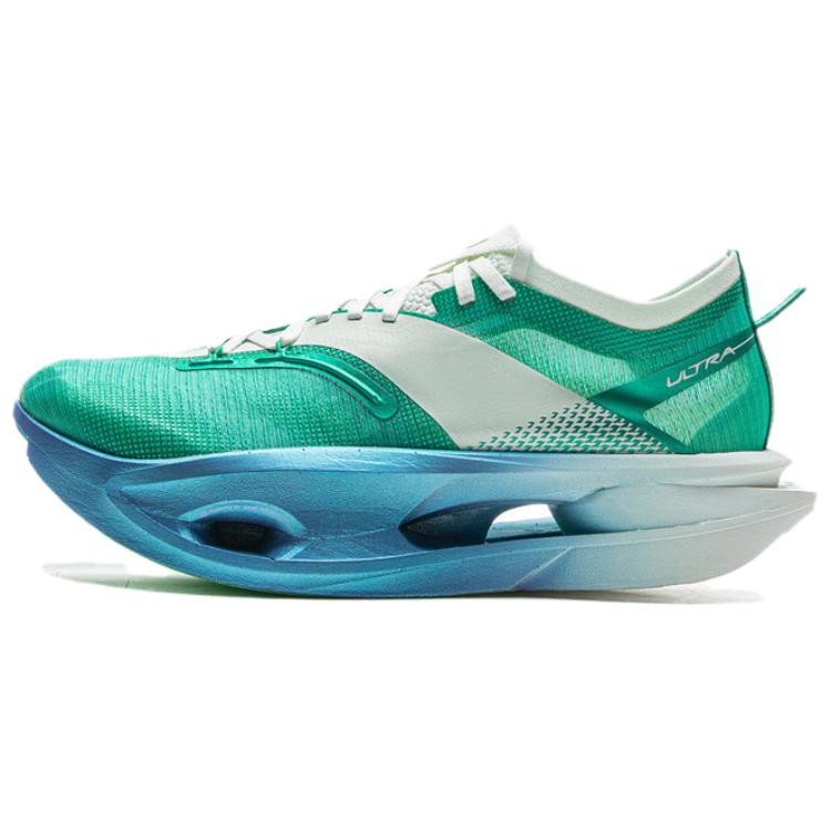 Li Ning Fei Dian 5 Ultra Super Technology Carbonplatte Laufschuhe Unisex Laufschuhe Grün Weiß Blau ARMV005-20 41⅔