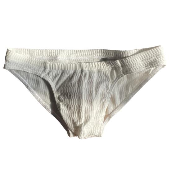 Herren Slips Hüftschnitt Elastischer Bund Atmungsaktive Unterwäsche Einfarbig Glatt Ohne Bügel Gerüschte Slips Alltagskleidung L weiß