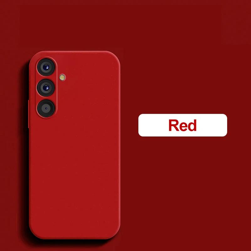 Flüssige Silikonhülle für Samsung Glalaxy A54 A13 A23 A33 A53 A73 A52 A52S A72 5G S23 FE S24 Ultra Plus stoßfeste Schutzhülle For Samsung S23 FE rot