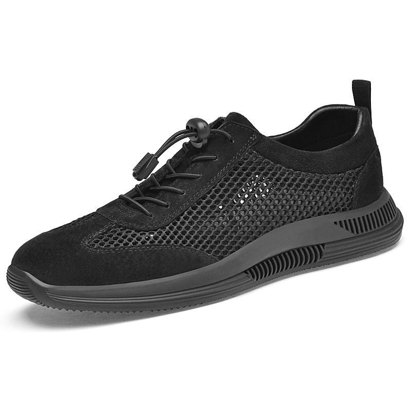 Sommer Business Männer Casual Schuhe Müßiggänger Atmungsaktives Mesh Männer Fahren Schuhe Mokassins Mann Wohnungen Schuhe 44 schwarz