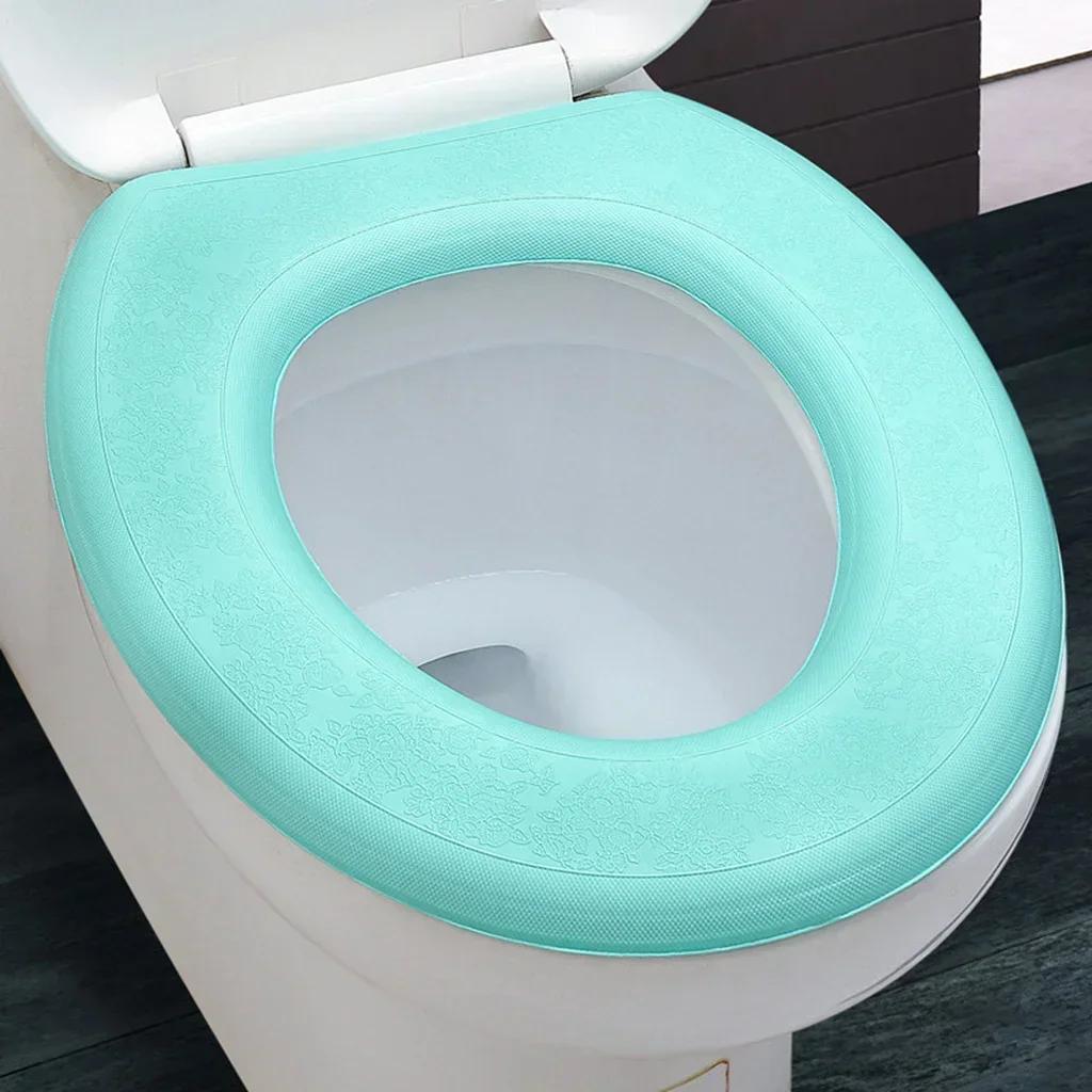 Wasserdichter Weicher Toilettendeckel Badezimmer Waschbare WC-Matte Kissen O-Form Toilettensitz Bidet-Toilettendeckel Zubehör grün